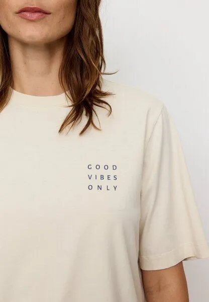 recolution Damen T-Shirt aus Bio-Baumwolle - AZOLLA GOOD VIBES - recolution, Arctic white (weiß), – Produktbild 4 von 4