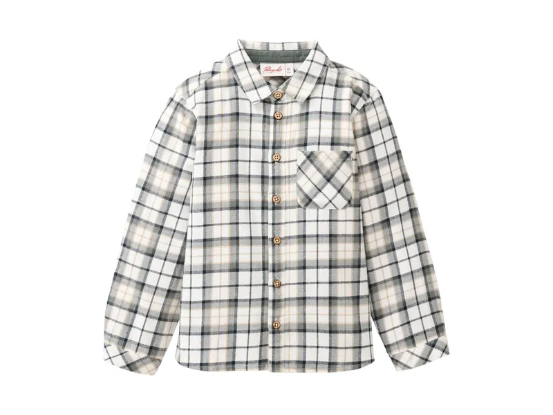 People Wear Organic People Wear Organic Flanell-Hemd natur kariert 134/140, Natur, – Produktbild 1 von 2