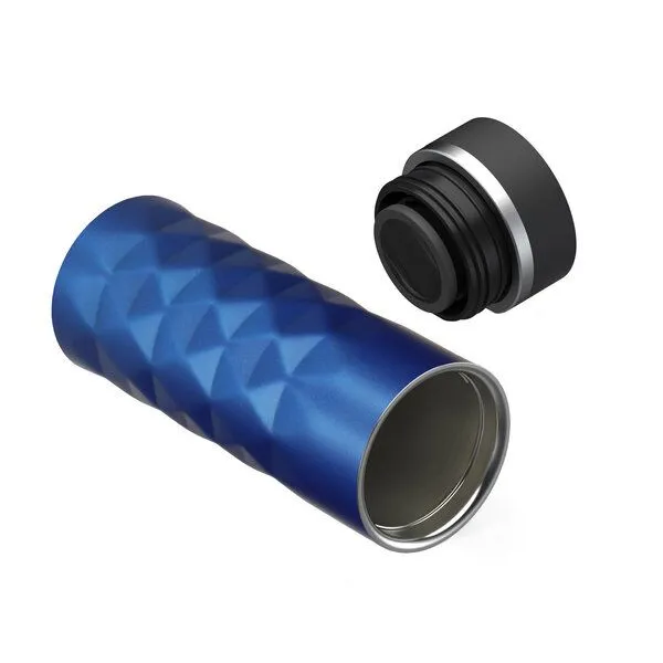 elasto elasto Edelstahl Thermobecher Diamond - 450 ml - auslaufsicherer Verschluss, Ultramarin blau, – Produktbild 4 von 4