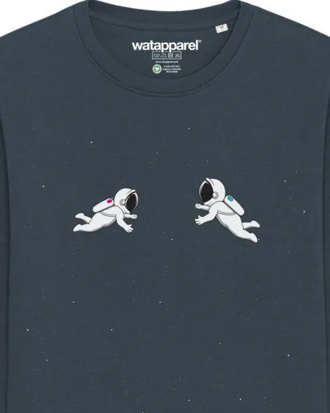 watapparel watapparel Sweatshirt Unisex Space love, India ink grey, – Produktbild 3 von 3