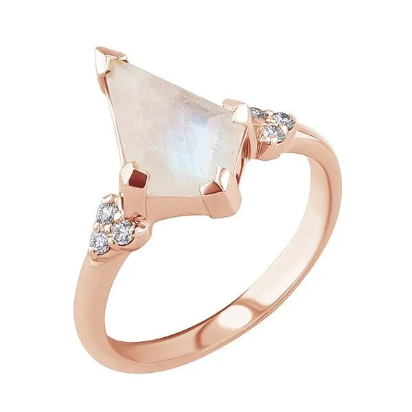 Eppi Eppi Einzigartiger Ring mit einem Mondstein Kettil, Rosa, – Produktbild 1 von 4