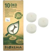 BIOKEMA Klimaneutrale Bio-Teelichter ohne Hülle 10er Schachtel – Produktbild 1 von 1