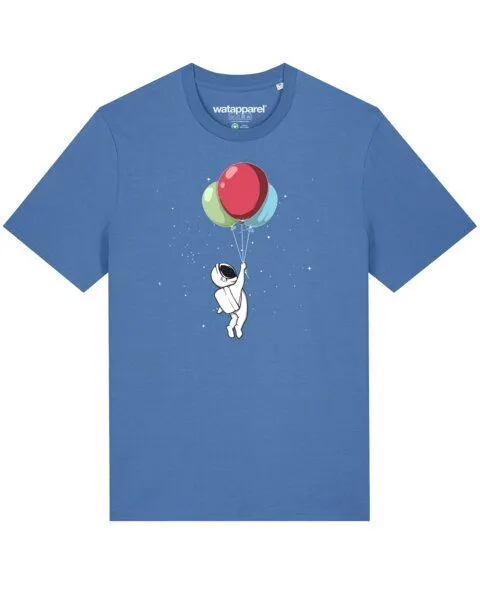 watapparel watapparel T-Shirt Unisex Little Balloon Astronaut, Bright blue, – Produktbild 1 von 3