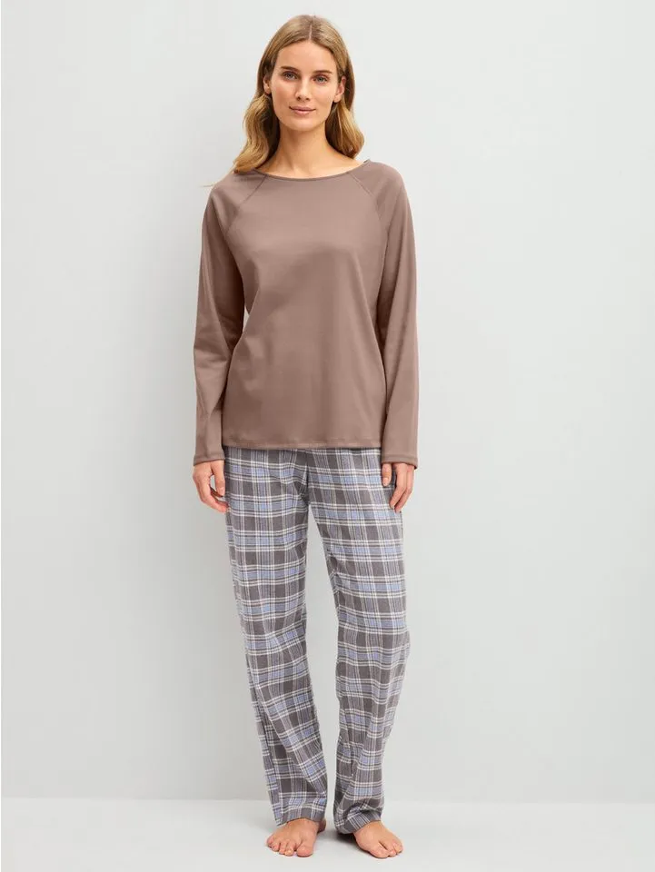 CALIDA CALIDA Langarmshirt Alpine M&M Damen (1-tlg) Heavy Interlock-Qualität, angenehm wärmend, Braun, – Produktbild 4 von 5