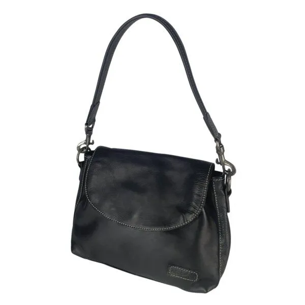 manbefair manbefair Handtasche Hanna aus Vollrindsleder im Vintage Look, Schwarz, – Produktbild 1 von 4