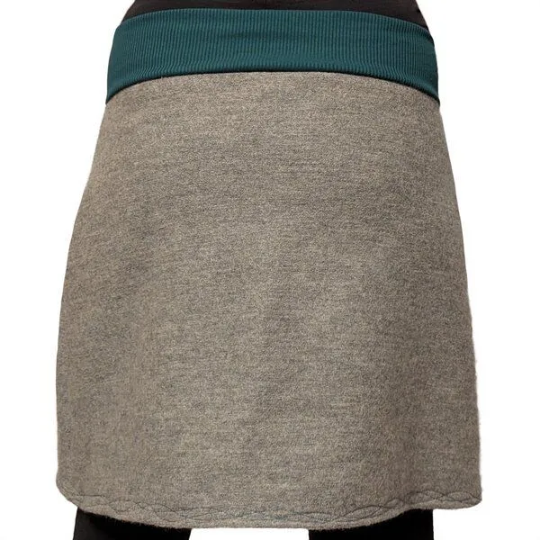 liebewicht Rock Wollrock kurz Wollwalk bio Unikat mit Stickerei liebewicht, Grau, – Produktbild 4 von 4
