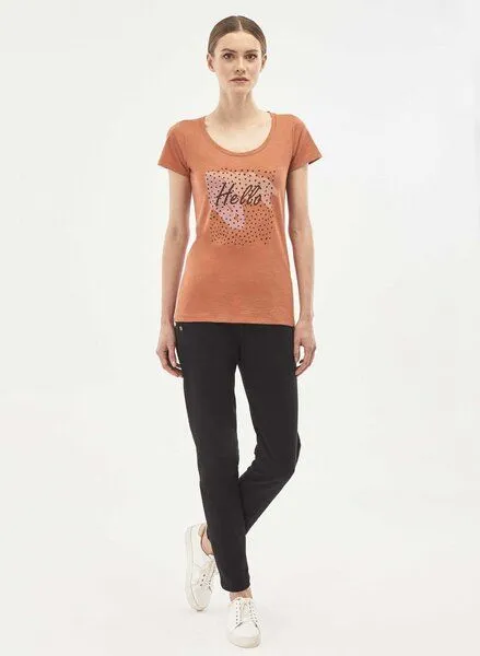 ORGANICATION ORGANICATION T-Shirt aus Bio-Baumwolle mit Print, Copper, – Produktbild 2 von 4
