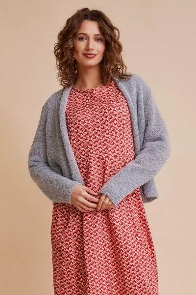 LANA Organic LANA Organic strickjacke, Modell Mitika, Blue fog, – Produktbild 2 von 4
