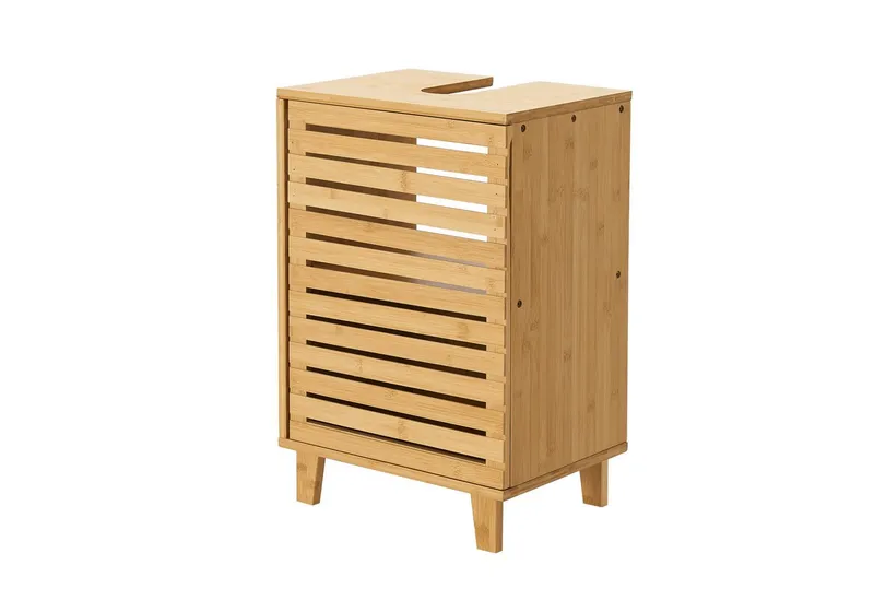 en.casa Waschbeckenunterschrank »Iveland« Unterschrank 60x40x30cm Bambus, Beige, – Produktbild 2 von 5