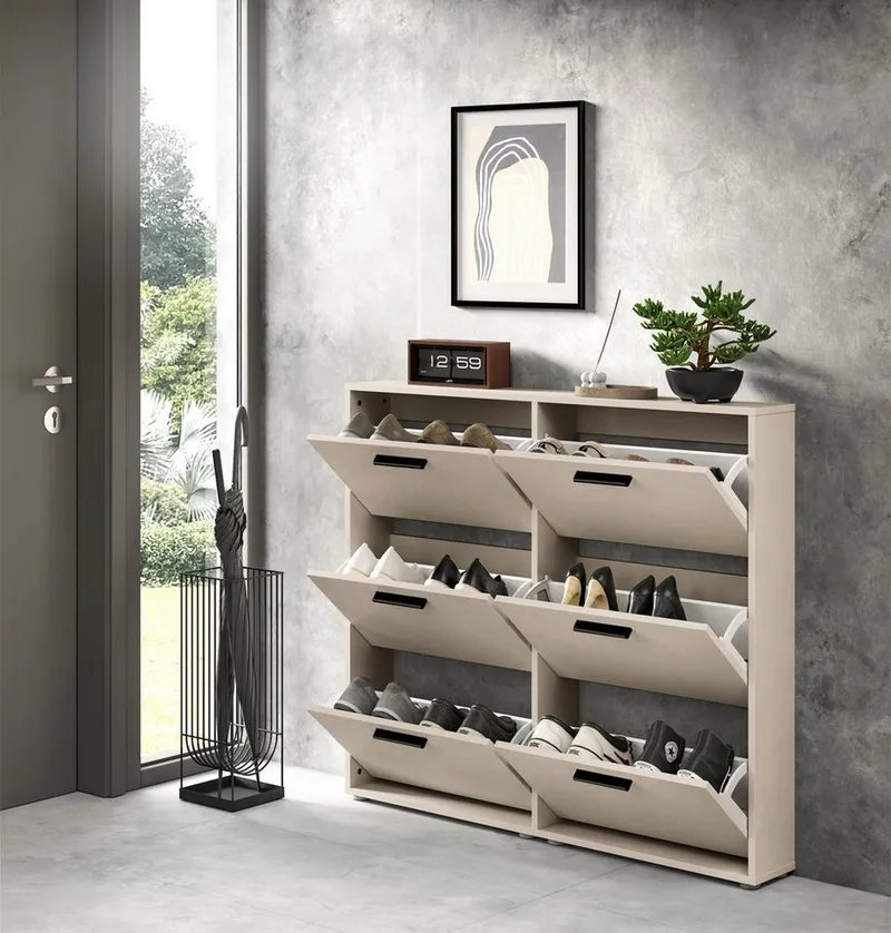 PREISBRECHER Schuhkipper Sam, ca. 12 Paar Schuhe, in Kaschmir - 116x103x17cm (BxHxT) – Produktbild 4 von 5
