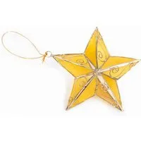 El Puente El Puente Deko-Anhänger "Stern" | Fair Trade & Handmade aus Philippinen, Gold,gelb, – Produktbild 1 von 1