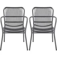 2er-Set Gartenstuhl "Fellow" Gestell: Aluminium, Seilbespannung, anthrazit – Produktbild 1 von 1