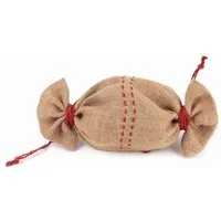 El Puente El Puente Jute-Sack mit zwei Zugbändern | Fair Trade & Handmade aus Bangladesch, Natur,rot, – Produktbild 1 von 1