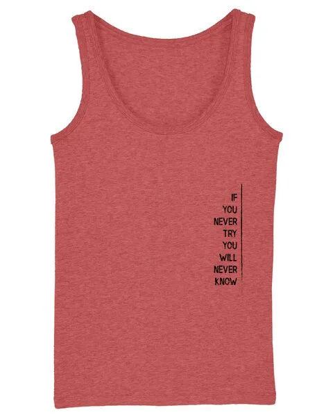 Human Family Human Family Bio Damen Tank-Top "Gleam - If U try" in 6 Farben, Rot-meliert, – Produktbild 1 von 3
