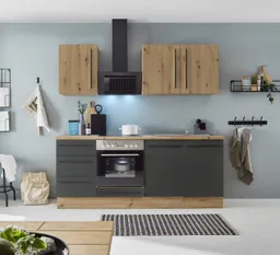 KOCHSTATION Küchenzeile KS-Florida mit 38mm starker Arbeitsplatte, Breite 210 cm, wahlweise mit E-Geräten, Soft-Close-Funktion – Produktbild 1 von 1