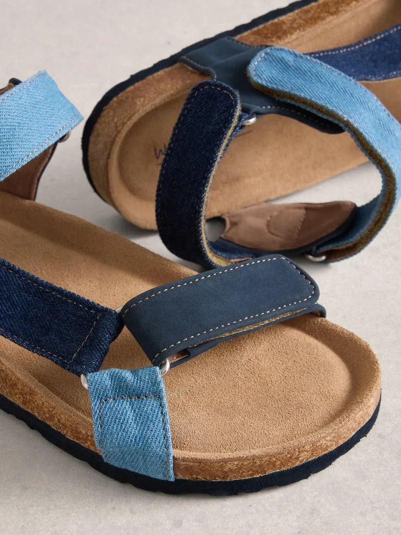 White Stuff Trekking Sandalen mit Fußbett - 38, Denim multi, – Produktbild 3 von 4
