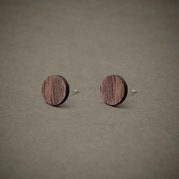 feinformart feinformart Ohrstecker / Ohrring aus Holz "Eiche geräuchert" – Produktbild 1 von 3