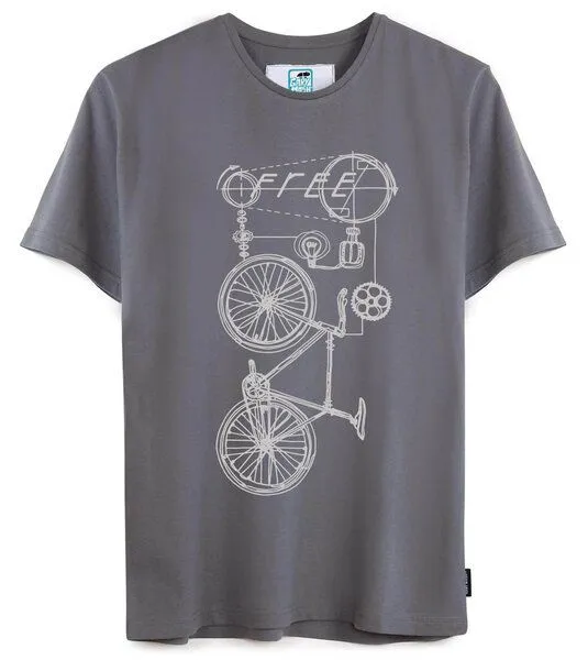 Gary Mash GARY MASH T-Shirt Freecycle#2 aus Biobaumwolle, Grau, – Produktbild 1 von 3