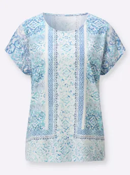 Witt Witt Print-Shirt jeansblau-ecru-bedruckt – Produktbild 1 von 1