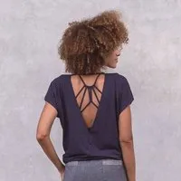 Jaya Jaya SMILLA Tencel - Damen - lockeres Shirt für Yoga und Freizeit aus Tencel-Baumwoll-Mix, Nightblue tencel/blau, – Produktbild 1 von 1