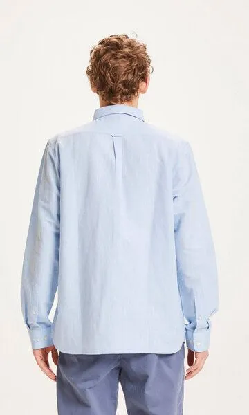 KnowledgeCotton Apparel KnowledgeCotton Apparel Leinenhemd - Custom fit linen shirt, Hellblau (sky), – Produktbild 3 von 4