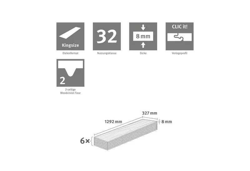 Egger Egger Laminat NatureSense* EL2092 Ortega Eiche natur, (8mm, 2,535qm), Praktisch & Pflegeleicht, Braun, – Produktbild 1 von 5