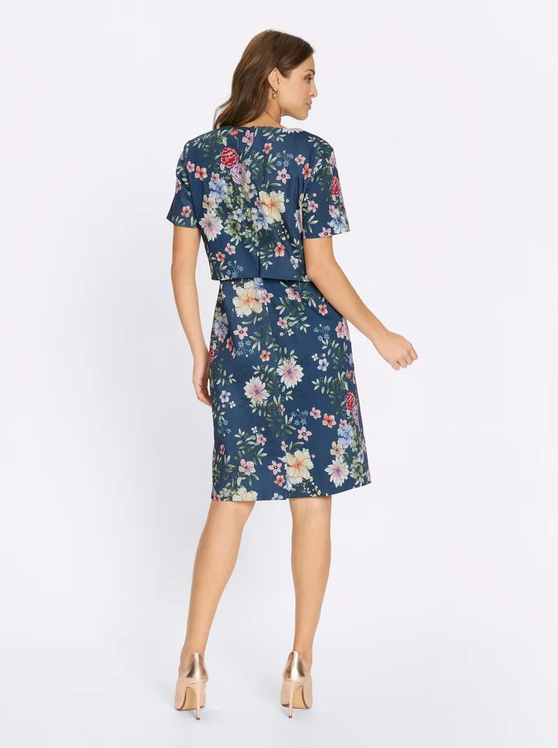 Witt Druckkleid, Dunkelblau-orchidee-bedruckt, – Produktbild 2 von 2