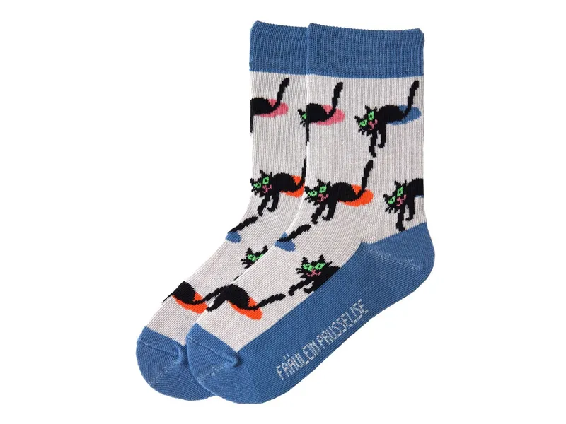 Fräulein Prusselise Baby- und Kindersocken Schwarze Katze Gr.19/22, Mehrfarbig, – Produktbild 1 von 2