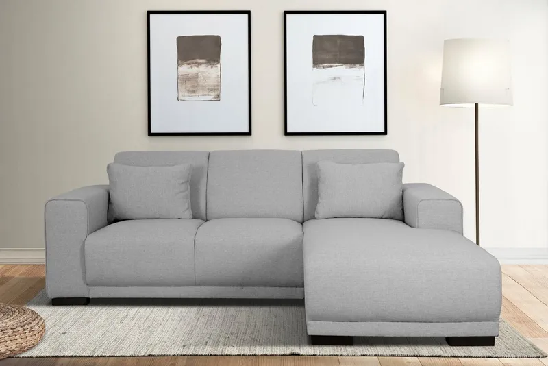 OTTO home Ecksofa BORNHOLM L-Form, B: 234 cm - OTTO. Verlässliche Qualität., Recamiere links oder rechts bestellbar, Wellenfederung, inkl. 2 Kissen, Grau, – Produktbild 6 von 8