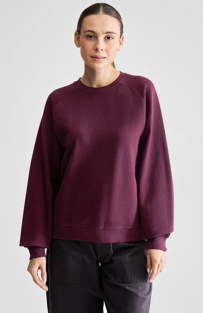 Dedicated DEDICATED Damen vegan Sweatshirt Ystad Base Fig Rot, Violett, – Produktbild 1 von 2