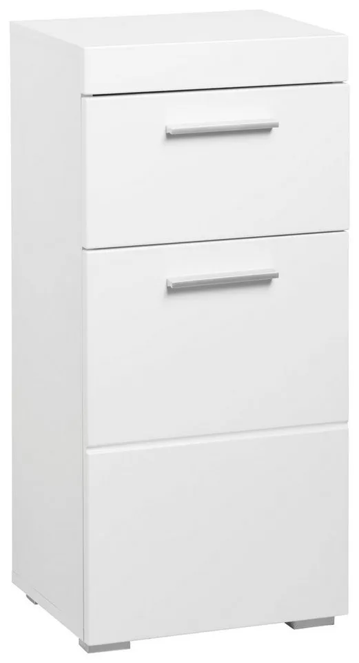 welltime Unterschrank Avena Badezimmerkommode mit 1 Schublade und 1 Tür - (B/T/H) 37/31/79 cm, Weiß, – Produktbild 2 von 3