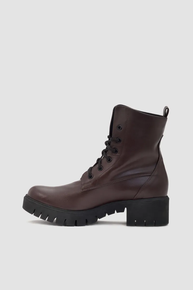 BOHEMA BOHEMA Damen vegan Stiefel Workers No. 3 Chocolate Dark Brown, Dunkelbraun, – Produktbild 1 von 2