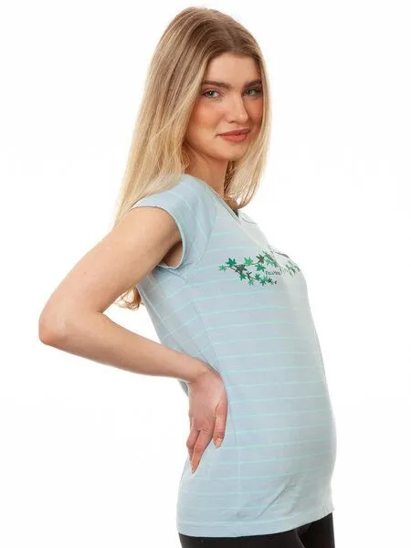 FellHerz FellHerz Damen T-Shirt Efeumädchen striped light blue mint Bio Fair und Vegan – Produktbild 3 von 3