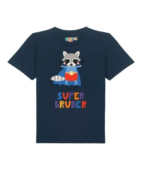 watabout.kids watabout.kids T-Shirt Kinder Waschbär Superbruder, French navy, – Produktbild 1 von 2