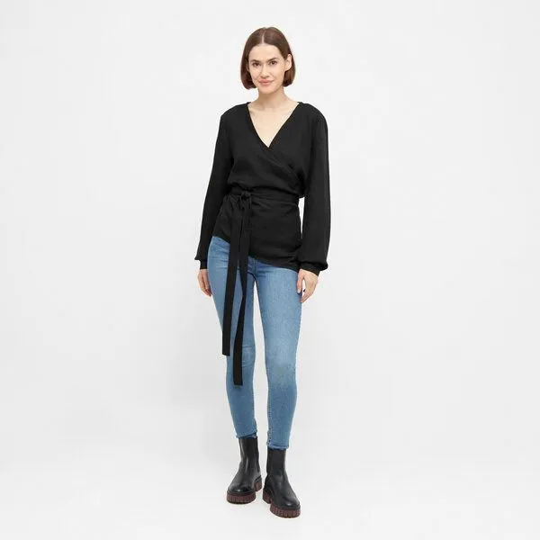 WiDDA berlin WiDDA berlin Wickelbluse KONO in Schwarz aus TENCEL – Produktbild 2 von 4