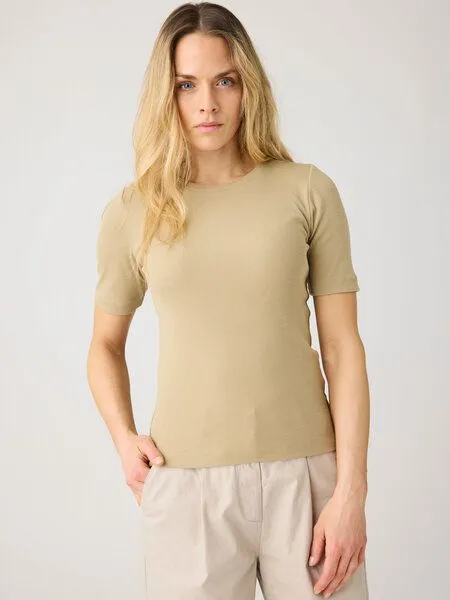 KnowledgeCotton Apparel KnowledgeCotton Apparel T-Shirt - Rib t-shirt - aus Bio-Baumwolle, Grün (twill), – Produktbild 2 von 4