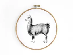 renna deluxe renna deluxe Alpaka im Stickrahmen als Bild (seitlich) – Produktbild 1 von 1