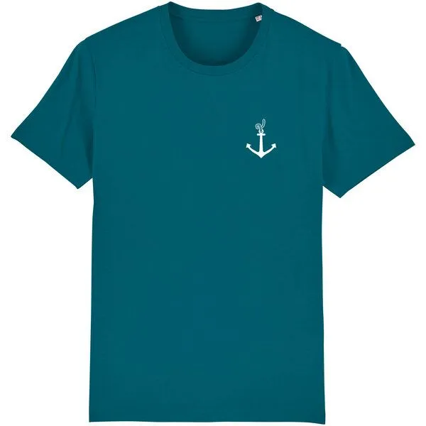 Spangeltangel Spangeltangel T-Shirt "Anker", Männershirt, Herrenshirt, bedruckt, T-Shirt, Biobaumwolle, Petrol, – Produktbild 1 von 3