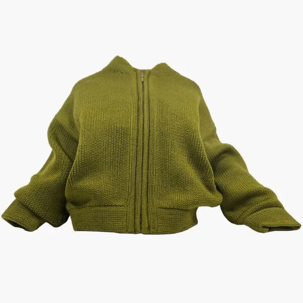 vincente vincente gestrickte Bomberjacke, Olive(grün), – Produktbild 1 von 3