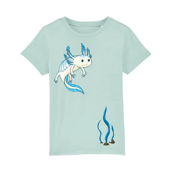 Spangeltangel Spangeltangel Kinder-Sweatshirt "Axolotl", Hellblau, – Produktbild 1 von 4