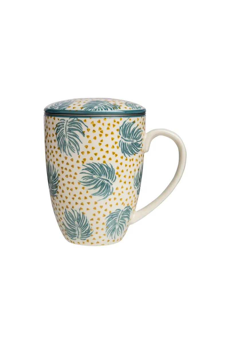 Tranquillo Tasse mit Teesieb BOHO CHIC 400 ml - blau – Produktbild 1 von 2