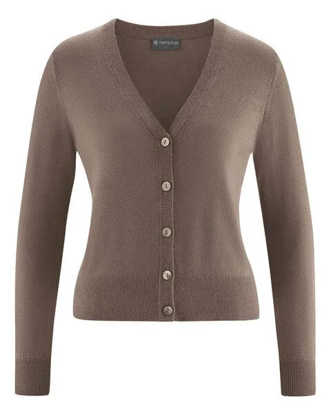 HempAge Hempage Damen Strickjacke kurz Hanf/Bio-Baumwolle, Dust, – Produktbild 1 von 4