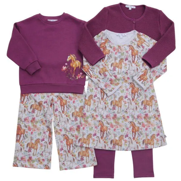 Enfant Terrible Enfant Terrible Sweathose mit Pferdedruck, Greymelange-aubergine, – Produktbild 4 von 4