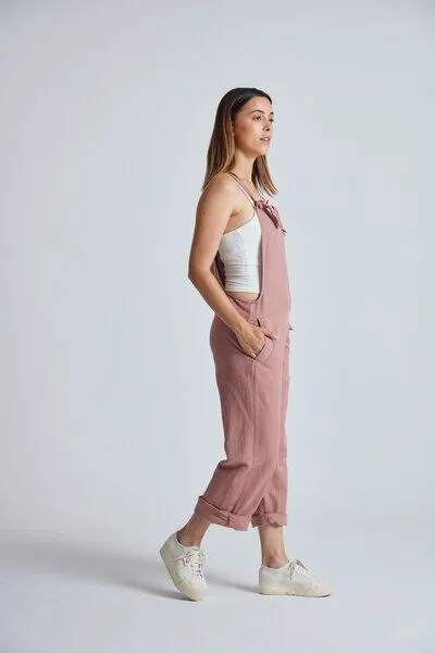 Flax and Loom Flax and Loom Leinen Latzhose Mary Lou, Retro pink (rosa), – Produktbild 3 von 7