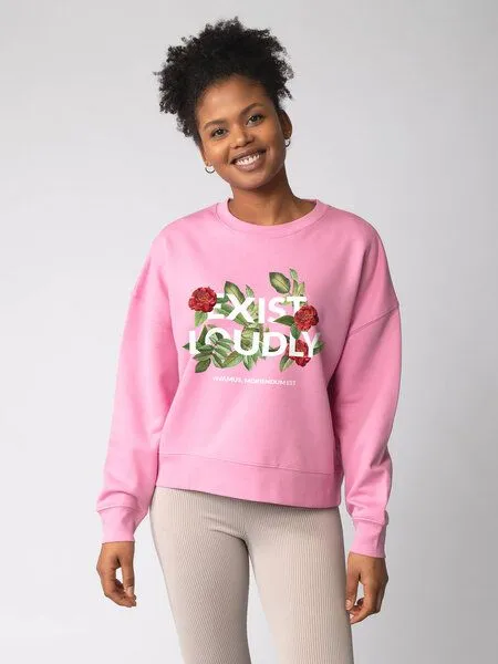watapparel watapparel Sweatshirt Frauen Exist Loudly, Bubble pink, – Produktbild 3 von 3