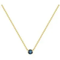 Eppi Eppi Silberne minimalistische Kette mit einem Londoner Topas Glosie, Gelb, – Produktbild 1 von 1