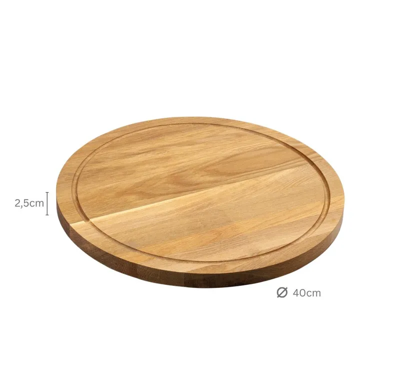Kesper Kesper Schneidebrett Brett aus Eichenholz, FSC, Eichenholz, (1-St), mit Saftrille, Beige, – Produktbild 3 von 3