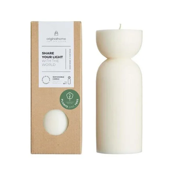 Originalhome Originalhome Nachhaltiges Kerzengeschenk: Handgegossene vegane Designkerze - Organic M,, Wollweiß, – Produktbild 1 von 3