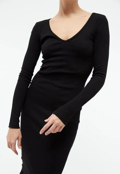 Givn Berlin Givn Berlin Geripptes Kleid GBCORINNA slim Fit aus Bio-Baumwolle, Black, – Produktbild 3 von 4