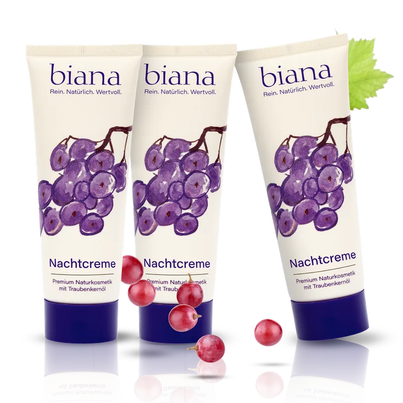 biana Nachtcreme – Premium Naturkosmetik mit Traubenkernöl 2x75 ml – Produktbild 2 von 3